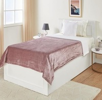 amazon basics Reversible Sherpa Flannel Blanket | Single Bed | 440 GSM | Superior Softness | Modern & Contemporary (Rose)