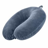 U Shaped Neck Pillow Soft Fiber Filled Travel Cushion w (Grey) @129