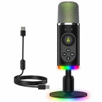 Archer Tech Lab USB Condenser Microphone for PC, Mac, PS5/PS4 Gaming Streaming, Podcasting, YouTube, Zoom| Mic with Voice Changer, Noise Cancellation, RGB Light, Quick Mute, Volume Control (Dryad100)