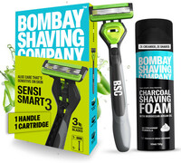 BOMBAY SHAVING COMPANY Sensi Smart 1 Shaving Razor for Men (Handle + Cartridge + Shaving Foam) 