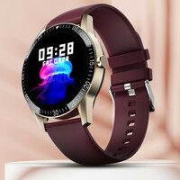 Fire-Boltt Talk 35.3mm (1.39) Bluetooth Calling with SpO2, Metal Body & Luxury Design Smartwatch (Wine Strap, Free Size)