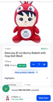 DearJoy 27 cm Bunny Rabbit with Cap Doll (Red)