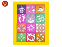 Rangoli Making Tools Kit Stencil Set of 12 Rangoli Making Multiple Design Square Stencil for Diwali Onam Pongal Floor Decoration Pooja Room Home Decor Multicolor (12 Piece, 4x4 Inches) Rs.94 @ Amazon