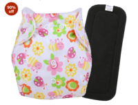 (Mini qnty: 2) Babymoon | Set of 2 | 1 Cloth Diaper with 5Layers Charcoal Bamboo Insert | Premium Adjustable Reusable Washable Cloth Diaper for Babies | Flower Rs. 77 - Amazon