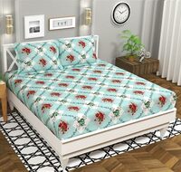 BSB HOME 120 TC Double Floral Bedsheet with 2 Pillow Covers,110 GSM Soft Brushed Microfiber