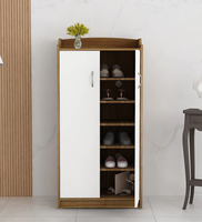 Amro Shoe Stand in Lyon Teak & White Colour