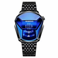 Luminex Commerce Men Luxury Fashion Quartz Wrist Watch , Stainless Steel Strap Business Watches For Man, Scratch-Resistant Dial Unique Colorful Analogue Watch, Waterproof Square Wrist Watch - Black