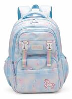 Elios Rainbow Series 17-Inch School Backpack for Boys and Girls | Ages 6–10 Y | Multi-Compartment, Lightweight & Water-Resistant Bag, 2-6 Grade Ideal for School & Travel Use (Blue)