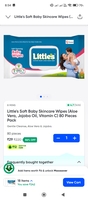Little's Soft Baby Skincare Wipes (Aloe Vera, Jojoba Oil, Vitamin C) 80 Pieces Pack 