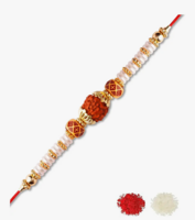 Moq 2 Unisex-Adult Bhavika Enterprises Rakhi For Brother Rakhi Set Rakhi Bracelet For Brother Designer Rakhi Rudraksha Rakhi Raksha Bandhan Rakhi For Bhaiya Bhabhi Rakhi Multi Designed, (Design-1)