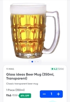 Glass ideas beer mug 350ml transparent 