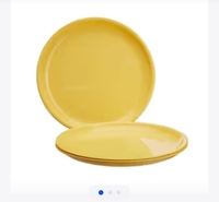 Signoraware BPA Free Plastic Round Full Plate (Set of 3, Microwave and Dishwasher Safe and Lightweight, Yellow)