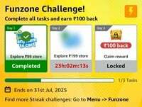 Amazon Funzone Challenge, Complete Task and Claim Rs 100 Back Reward