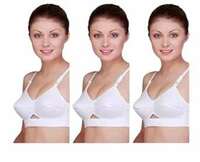 Women's Non Padded Cotton White Bras (Pack of 3)