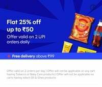 Flat 25% Off Upto 50 Rs on Pincode (Old Users)