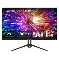 Zebronics 27 inch IPS Panel 180Hz Gaming Monitor with FHD 1080p, Free sync support, DP, 2x HDMI,300 Nits max, 16.7M colors, Built-in speakers and Bezel less design ZEB-S27A
