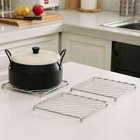 SR Pack of 02 Dinning Table Stailess Steel Stand/Wire Ring Stand/Trivet Round Ring/Hot Pot Ring Trivet (Model 1)
