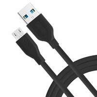 AirCase Tizum Usb To Micro 2A Fast Charging Cable For Android Phones, Laptops, Printers, Silver Plated Connectors