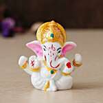 Bb : eCraftindiaWhite Lord Ganesha Idol With Golden Mukut
