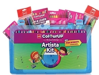 Cello ColourUp Artista Kit | Kids Art Kit with Crayons, Mini Sketch Pens, Oil Pastels, Multicolour Ball Pens, Stencils & Activity Book | Ideal for Kids Gifting and Creative Fun