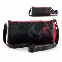 Lifelong Cotton 30 L Duffle Gym Bag for Men & Women | Adjustable Shoulder Bag | Water Resistant | Sports & Travel Bag with Shoe Compartment & Side Pocket (Black & Red),48.3cm