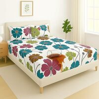 BSB HOME Waterproof Fitted Bedsheet for King Size Mattress 78x72+10 inches with 2 Pillow Covers