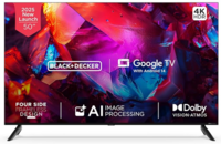 BLACK+DECKER 126 cm (50 inches) A1 Series 4K Ultra HD LED Smart Google TV BXTVGU50UD2875ATIN (Black)