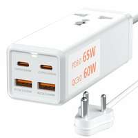 Hoteon Extension Cord, Extension Board with 65W PD & 60W QC USB Solts, 3 Pin Extension Cable with Universal Socket, Surge Protection for Laptop Charging, Desk, Home, Travel