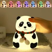 One94Store Rechargeable Silicone Panda Night Light for Kids | 7-Color LED Changing Lamp |Adorable Room Decor & Gift for Toddlers, Teens, & Valentine's Day Present|Soft BPA-Free Nightlight| Multicolour

