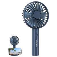 COSTAR Mini USB Fan | 3-Speed | Phone Holder Base | 1200mAh Rechargeable | Compact & Portable | Blue