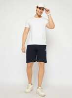 Men Navy Solid Regular Fit Shorts