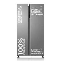 Lowest- Haier 596L 3Star 2 Door Side by Side Frost Free Refrigerator (HES-690SS, Shiny Silver) 