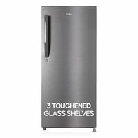 Haier 190 L, 4 Star, Direct Cool Single Door Refrigerator (HED-204DS-P, Dazzle Steel)