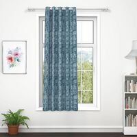 MollisHomes Window Curtains 5 Feet Long Set of 1 | Texture Design | Polyester | Light Filtering Curtains | Curtains for Living Room | 118 x 152 cm, Ash Blue | Perfect for Home Decor