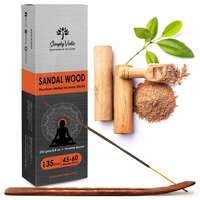 Simply Vedic Sandalwood Incense Sticks – 250g (135 Sticks) with Free Holder, Natural & Charcoal-Free At Just Rs.280