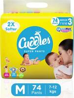 Cuddles - Super Pants Style Diaper - M  (74 Pieces)