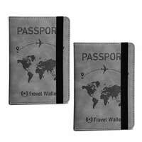 Storite 2 Pack Grey RFID Blocking PU Leather Travel Passport Holder Cover Travel Wallet Organiser Passport Case Travel Document Organiser for Men & Women (14.8 X 11CM- Grey)