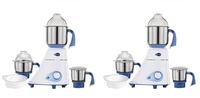 Preethi Blue Leaf Diamond MG-214 mixer grinder 750 watt (Blue/White), 3 jars & Flexi Lid, FBT motor with 2yr Guarantee & Lifelong Free Service (Pack of 2)