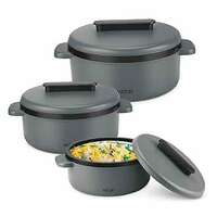 Milton Micronova Jr. Gift Set Inner Stainless Steel Casserole, Set of 3 (380 ml, 775 ml, 1345 ml)