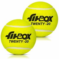 FitBox Sports Twenty20 Ball (Pack of 2) Tennis Ball, Rubber Blend Cricket Ball for Street Match Cricket Ball Tennis & Lawn Cricket Yellow