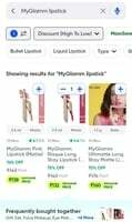 Swiggy search myglamm lipstick 75%off 500080