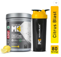 MUSCLEBLAZE Micronised Creatine Powder  with Shaker (320 g, Citrus Blast)