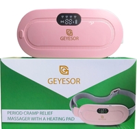 Sample @199 - GEYESOR Portable Cordless Heating Pad and Menstrual Massager with Belt | long lasting battery life of upto 5 hours, USB powered, Portable,Back and Belly Heating Pad for Women (Pink)