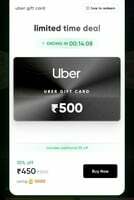 Uber Gift Card Voucher At 10% Discount on Cred