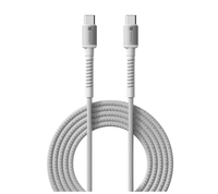 Instamart - Portronics Konnect X 60W Type C To Type C Unbreakable Nylon Braided Cable, 1M Fast Charging Cable For Iphone 15 Series, Ipad, Samsung Galaxy & Other Type C Devices(White)(location specific)