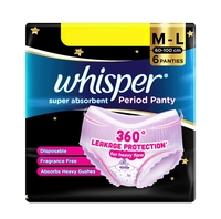 Instamart - Whisper Bindazzz Nights Period Panty 6 Pieces M-L Panties(location specific)