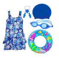 JMT Wear Swimming Kit Combo for Girls | Swimming Costume, Goggles, Swim Cap, Nose Clip, Ear Plugs | Complete Swimwear Swimsuit Set for Girls of All Ages