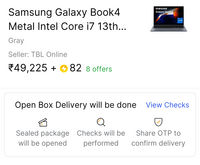 Take a look at this Samsung Galaxy Book4 Metal Intel Core i7 13th Gen 1355U - (16 GB/512 GB SSD/Windows 11 Home) NP750XGJ-KG3IN / NP750XGJ-LG3IN Thin and Light Laptop on Flipkart
