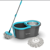 Lifelong 10L Spin Floor Mop Set with Bucket with 360 Degree Spinner, Floor Cleaning & Mopping System, Microfiber Refills (Blue, LLMOP902)