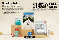 Wellbeing Payday Sale - Flat 15% Off + Free Gifts + Extra 5% Off on Your First App Order 